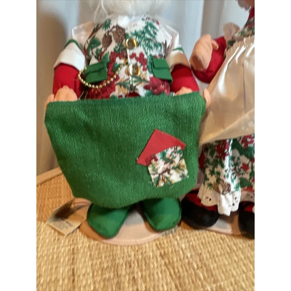 Annalee 18” Vintage 1994 Mr & Mrs Santa Clause Cardholder Bag With Orginal Tags
